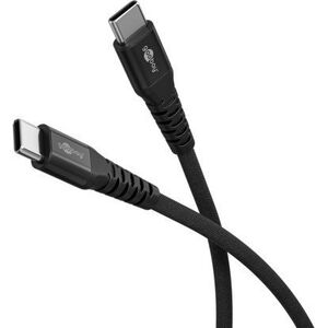 Kabel USB Goobay Super miękki kabel tekstylny USB-C™ z metalowymi złączami, m, czarny szary