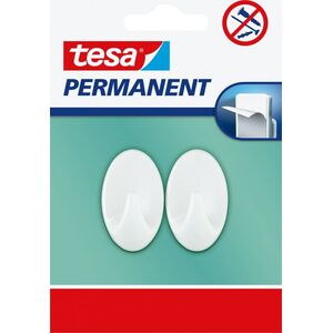 Tesa HACZYKI PERMANENTNE 2 SZT. "S", OWALNE, BIAŁE