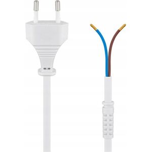 Goobay Kabel z wtyczką Euro do montażu, 1,5 m, biały - Wersja kolorystyczna Biały