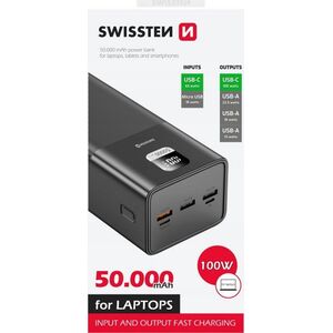 Powerbank Swissten Swissten 22013942 bank mocy Litowo-polimerowy (LiPo) 50000 mAh Czarny