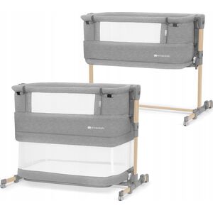 KinderKraft Kinderkraft Baby cot NESTE GROW light grey full wood KCNEGR00LGR000W