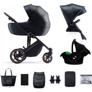 Wózek KinderKraft KINDERKRAFT stroller 3in1 PRIME 2 3IN1 MINK PRO VENEZIAN BLACK, KSPRIM02BLK300I