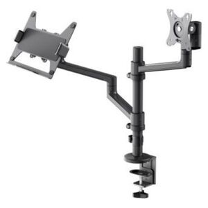 Goobay Uchwyt do monitora Deluxe z ramieniem na laptopa, czarny