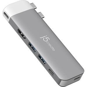 HUB USB j5create j5create JCD394-N huby i koncentratory 2 x USB 3.2 Gen 2 (3.1 Gen 2) Type-C 5000 Mbit/s Szary, Biały