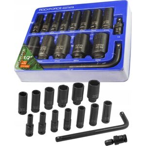 Rockforce Zestaw nasadek udarowych 1/2"  15el.