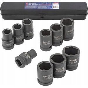 Forsage Zestaw nasadek udarowych 1/2" 10el. (6-kątnych) (10-24mm)