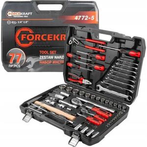 Zestaw narzędzi Forcekraft Zestaw narzędzi 1/4" i 1/2" 77el. (4-32mm) (6-kątnych)