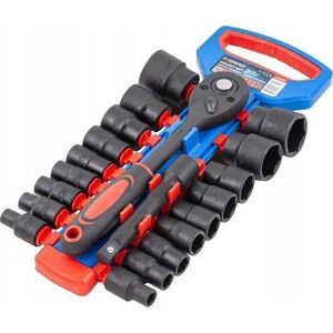 Forsage Zestaw nasadek 1/2" 20el. (z grzechotką i przedłużką) (8-32mm)