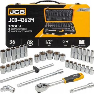 Zestaw narzędzi JCB Zestaw narzędzi 1/2" 36el. (8-32mm) (6-kątnych)
