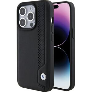 BMW BMW BMHCP15X22RBDK iPhone 15 Pro Max 6.1" czarny/black hardcase Leather Blue Dots