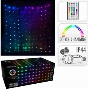Lampki choinkowe Christmas decoration LAMPKI CHOINKOWE KURTYNA ŚWIETLNA ZEW/WEW 120 LED 300X60CM Z PILOTEM RGB