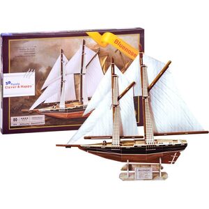 Puzzle 3D statek żaglowiec BLUENOSE 80 ele ZA2906