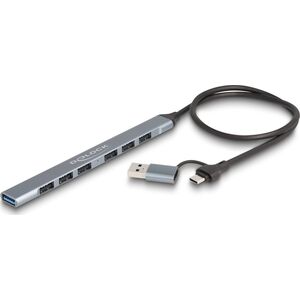 DeLOCK 64273 huby i koncentratory USB 3.2 Gen 1 (3.1 Gen 1) Type-C 5000 Mbit/s Szary