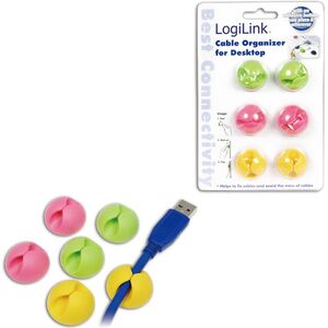 Organizer LogiLink Uchwyt Różne kolory 6 sztuk  (KAB0010)