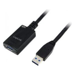 Kabel USB LogiLink USB-A - USB-A 5 m Czarny (UA0127)