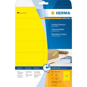 Herma Etykiety kolorowe A4, papier matowy żółty, 280 szt (5058)