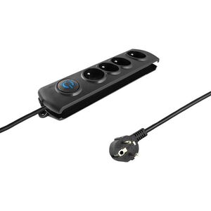 Listwa zasilająca Qoltec Swift przeciwprzepięciowa 4 gniazda 1.5 m czarna (50104)