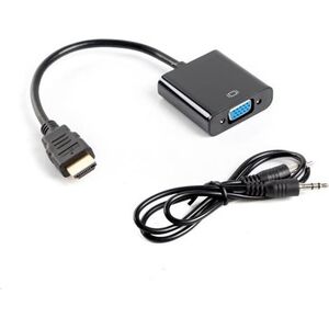 Adapter AV Lanberg HDMI - D-Sub (VGA) + Jack 3.5mm czarny (AD-0017-BK)