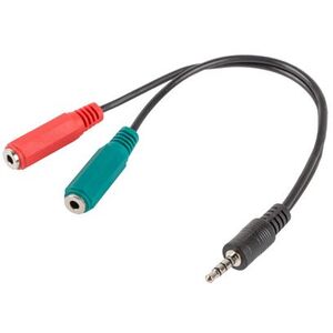 Kabel Lanberg Jack 3.5mm - Jack 3.5mm x2 0.2m czarny (AD-0023-BK)