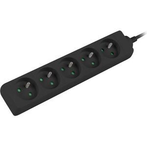 Lanberg 1.5m, czarna, 5 gniazd, kabel wykonany z pełnej miedzi -PS0-05E-0150-BK