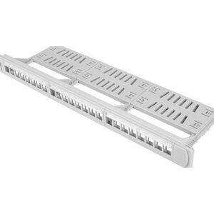 Lanberg Patch panel 1U 19" Pusty 24x slot keystone Szary (PPKS-1124-S)