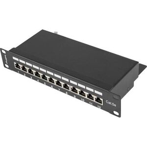 Lanberg Patch panel 1U 10" 12x RJ-45 Kat.5E Czarny (PPF5-9012-B)