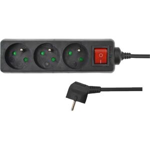 Listwa zasilająca AWTools 4 gniazda 3 m czarna (AW24691)