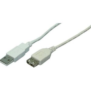 Kabel USB LogiLink USB-A - USB-A 0.5 m Biały (LogiLink USB Cable, USB 2.0, male/female)