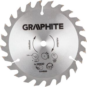 Graphite Tarcza do pilarki (Circular saw blades with HM tips 150x10mm, 1.6 mm , 24 teeth, Energy+)