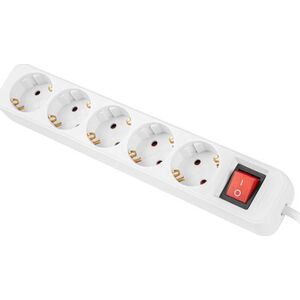 Listwa zasilająca Lanberg PS1-05F 5 gniazd 1.5 m biała (PS1-05F-0150-W)
