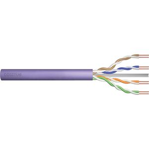 Digitus Kabel teleinformatyczny instalacyjny DIGITUS kat.6, U/UTP, B2ca, drut, AWG 23/1, LSOH, 100m, fioletowy, ofoliowany