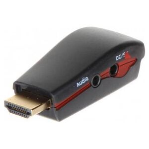 Adapter AV HDMI - D-Sub (VGA) + Jack 3.5mm czarny (HDMI/VGA+AU-ECO)