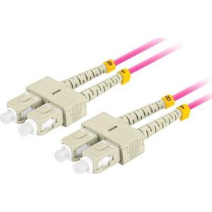 Lanberg PATCHCORD ŚWIATŁOWODOWY MM SC/UPC-SC/UPC DUPLEX 3.0MM OM4 50/125 LSZH 1M FIOLETOWY LANBERG