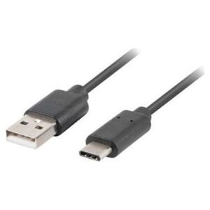 Kabel USB Lanberg USB-A - USB-C 0.5 m Czarny (CA-USBO-20CU-0005-BK)