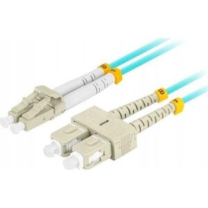 Lanberg Patchcord światłowodowy Lanberg MM LC/UPC-SC/UPC DUPLEX 3.0MM OM3 50/125 LSZH 1m aqua