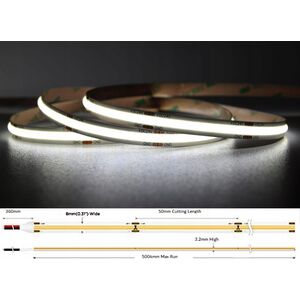 Taśma LED MW Lighting TAŚMA LED LED-COB-12V/8W-CW/5M - 6500&nbsp|K MW Lighting