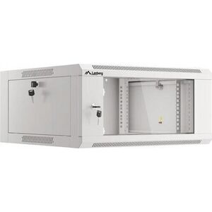Szafa Lanberg Szafa instalacyjna Lanberg rack wisząca 19" 4U 600 drzwi szklane szara (złożona)