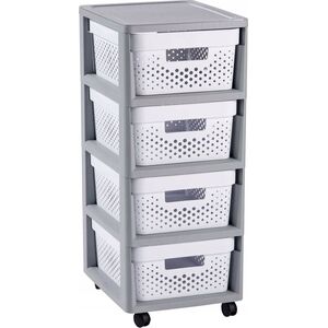 Curver CURVER REGAŁ INFINITY KD 4X10L AŻUROWY   /SZARY/BIAŁY