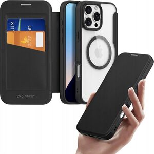 Etui Dux Ducis Skin X Pro na iPhone 16 Pro z MagSafe i klapką - czarne