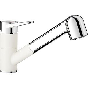 BLANCO WEGA-S II Silgranit-Look biały/chrom z wycią ganą wylewką