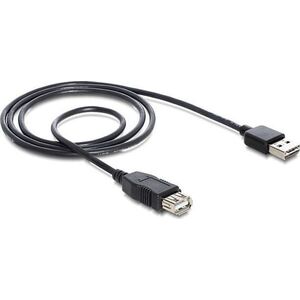 Kabel USB Delock USB-A - USB-A 1 m Czarny (83370)