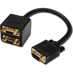 Digitus splitter VGA, 0.2m, czarny