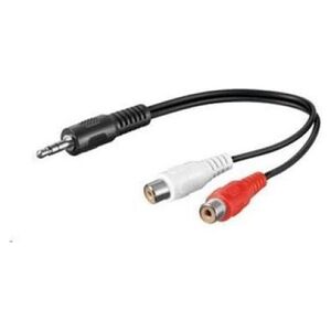 Kabel PremiumCord Jack 3.5mm - RCA (Cinch) x2 0.2m czarny (kjackcinf02)