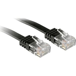 Lindy LINDY Cat.6 Flat ribbon-Patchcable, black, 10m without shielded - 47525