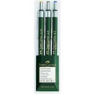 Faber-Castell Ołówek Automatyczny Tk-fine 3 Sztuki W Etui Plastikowym (0,35: 0,5: 0,7mm ) (136030 FC)