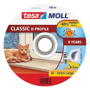 Tesa Uszczelka gumowa 9mm profil D biała 100m (5570600)