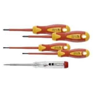 Högert Technik Zestaw wkrętaków 1000 V stal S2 + próbnik napięcia 5szt. (HT1S994)