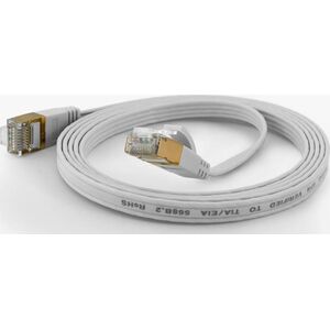 Wantec Wantec flates CAT6A FTP Patch Cable - 0,2 m - Cat6a - F/UTP (FTP) - RJ- 45 - RJ- 45 - white (7002)