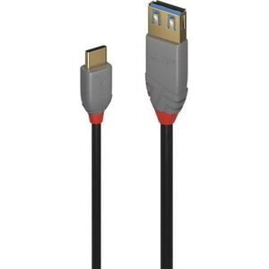 Kabel USB Lindy USB-A - USB-C 0.5 m Czarny (36910)
