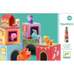 Djeco Zbuduj wieżę ze zwierząt Cubes Topanifarm